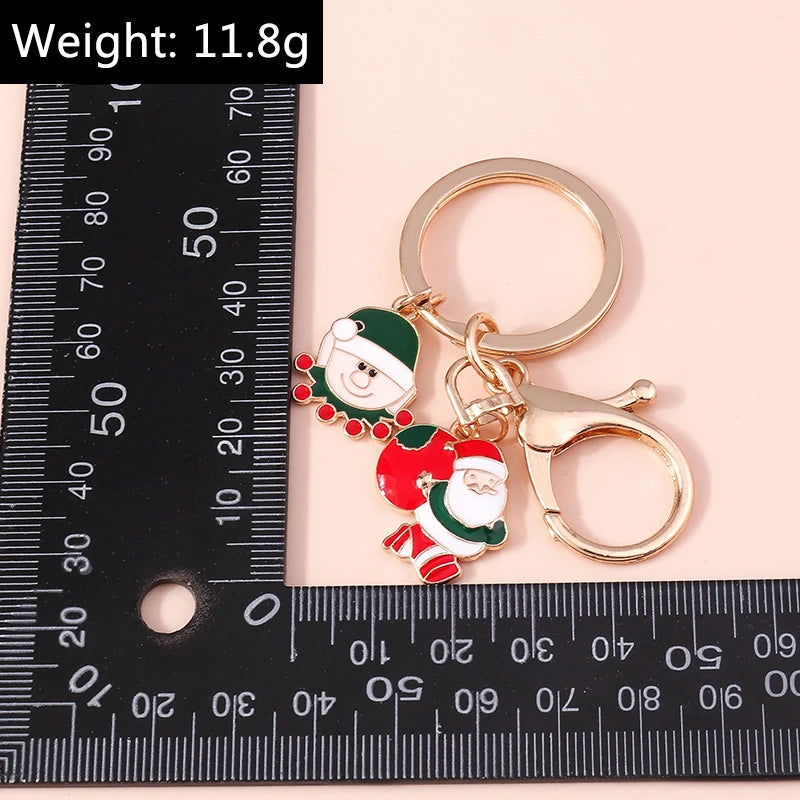 Charming Christmas Keychain: Santa & Snowman Duo - Image 59