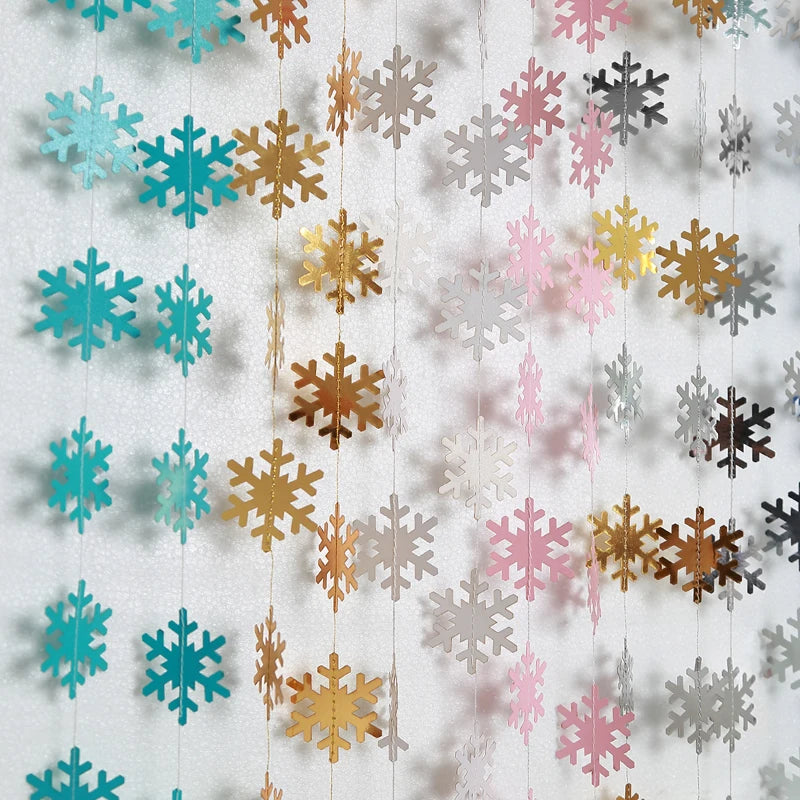 Charming Royal Blue Snowflake Garland for Christmas Decor - Image 9