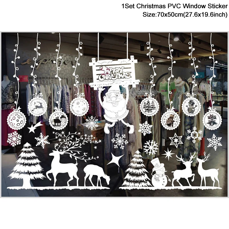 Festive Santa Snowman Elk Window Stickers - Image 18