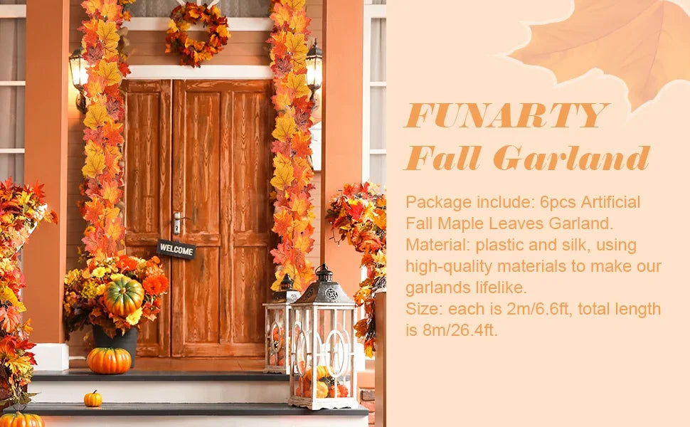 200cm Autumn Maple Leaf Garland for Festive Celebrations - Image 10