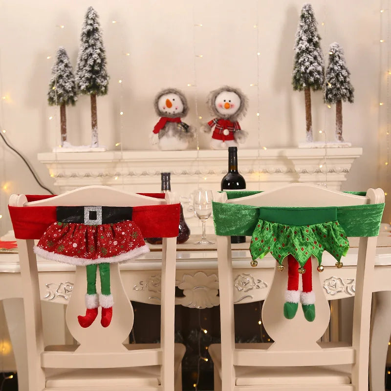 Festive Santa Belt Chair Covers - Christmas Decor - Image 3