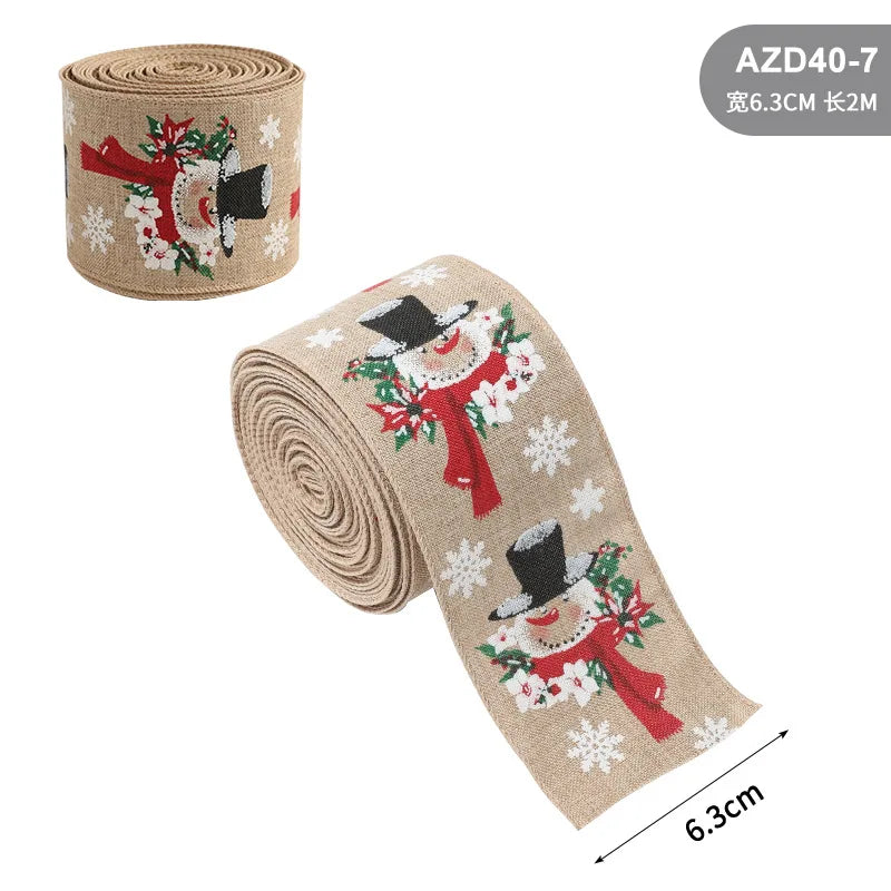 Snowflake Christmas Linen Ribbons for Gift Wrapping - Image 12