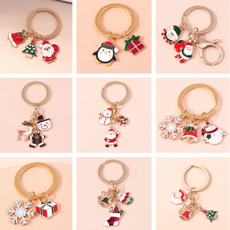 Charming Christmas Keychain: Santa & Snowman Duo - Image 57