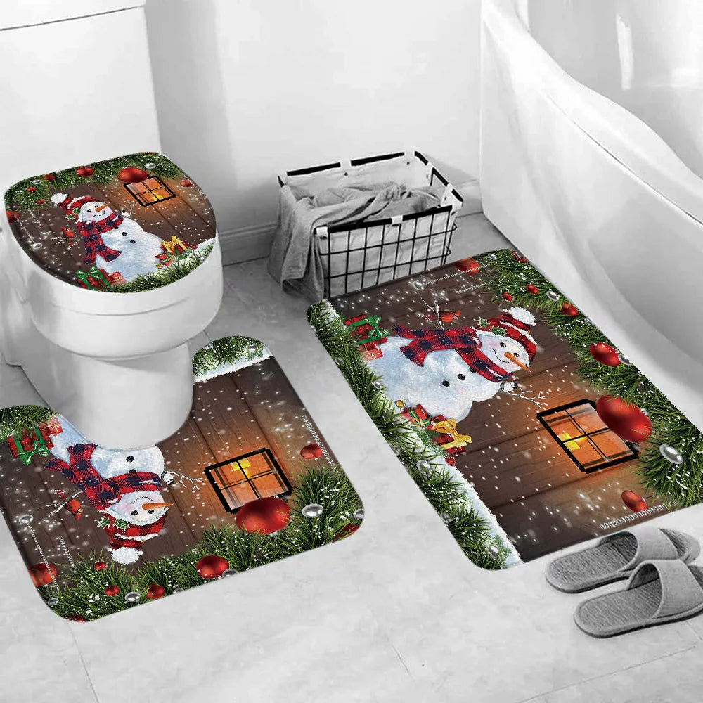 Festive Red Truck Christmas Bathroom Set - Image 33