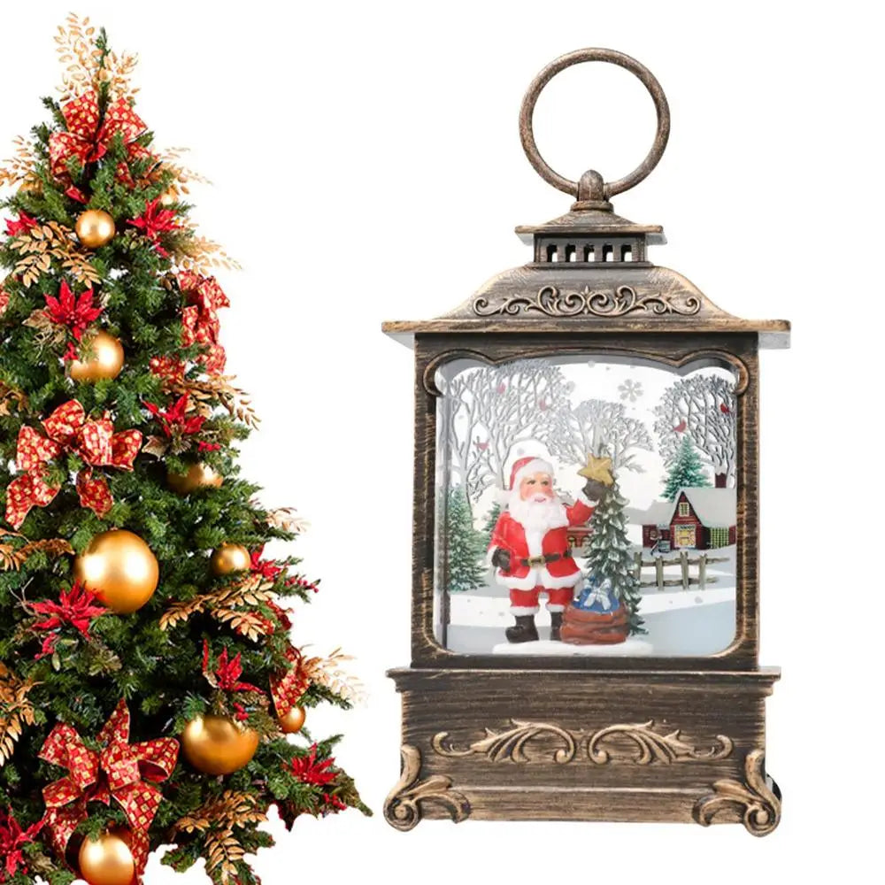 Enchanting Christmas Snow Lantern with Rotating Scene - Image 13