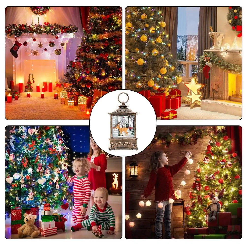 Enchanting Christmas Snow Lantern with Rotating Scene - Image 10