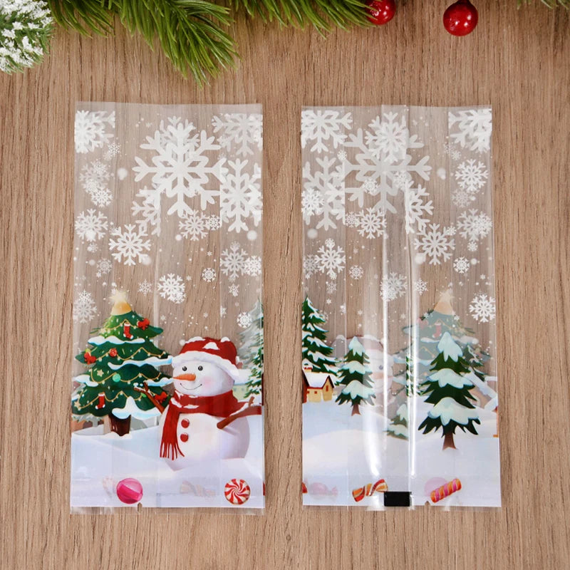 25/50pcs Festive Snowman Cookie Bags for Christmas - Image 18