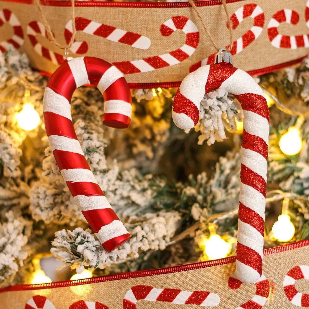 Festive Red & White Candy Cane Ornament - Image 5