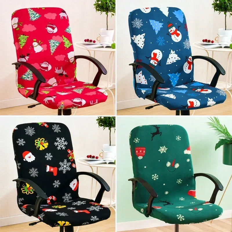 Festive Elastic Christmas Chair Cover – Anti-Slip Design - Image 5
