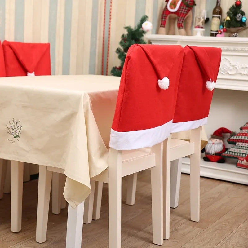 Festive Red Santa Hat Chair Covers - 1-10 PCS - Image 7