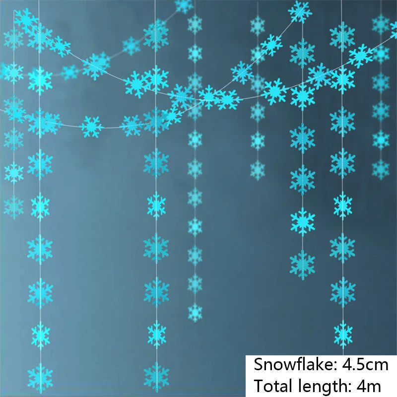 Charming Royal Blue Snowflake Garland for Christmas Decor - Image 13