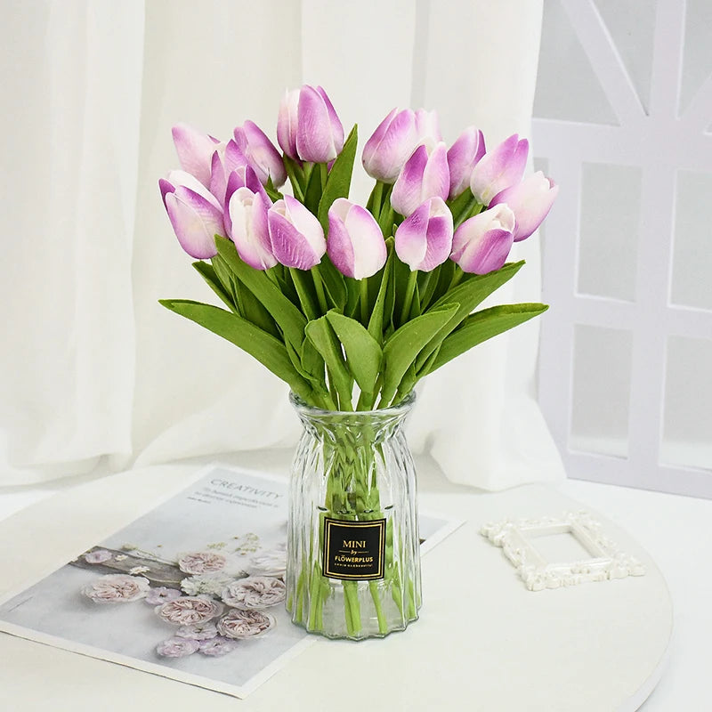 10/30pcs Realistic Artificial Tulip Flowers for Holiday Decor - Image 21