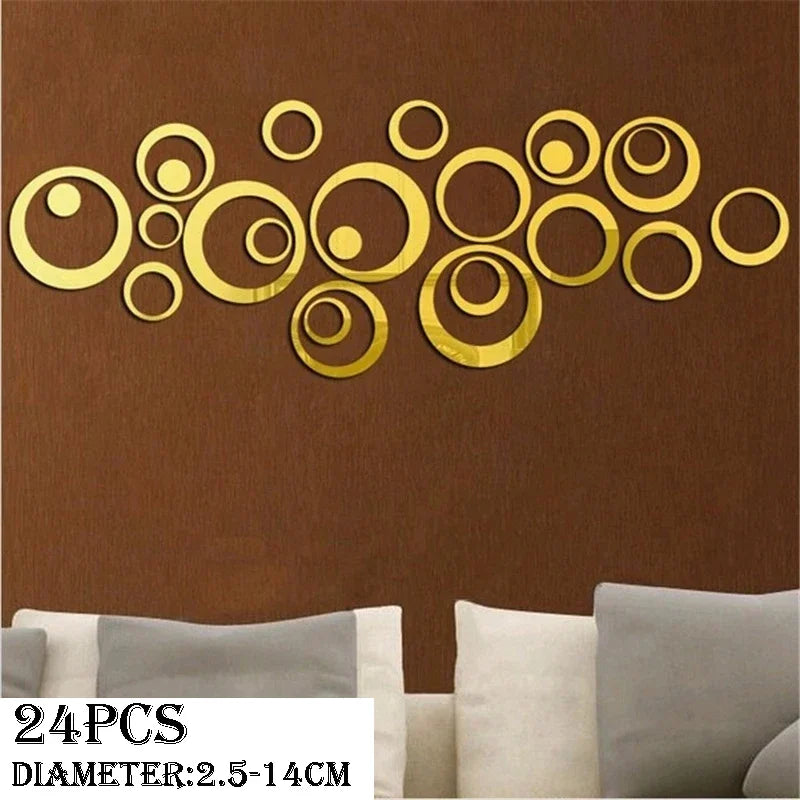 Festive Circular 3D Mirror Wall Decals for Christmas - Image 10