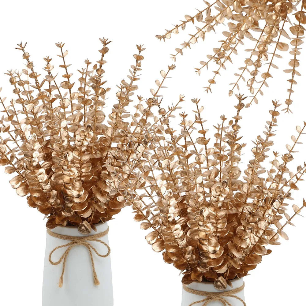 5pcs Gold Eucalyptus Branches for Christmas Decor - Image 11
