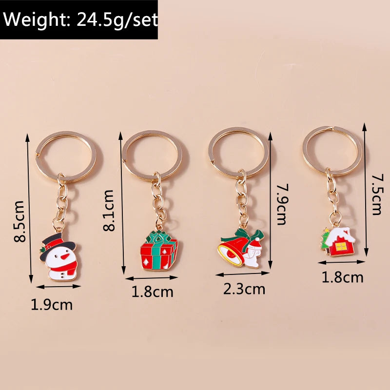 Charming Christmas Keychain: Santa & Snowman Duo - Image 86