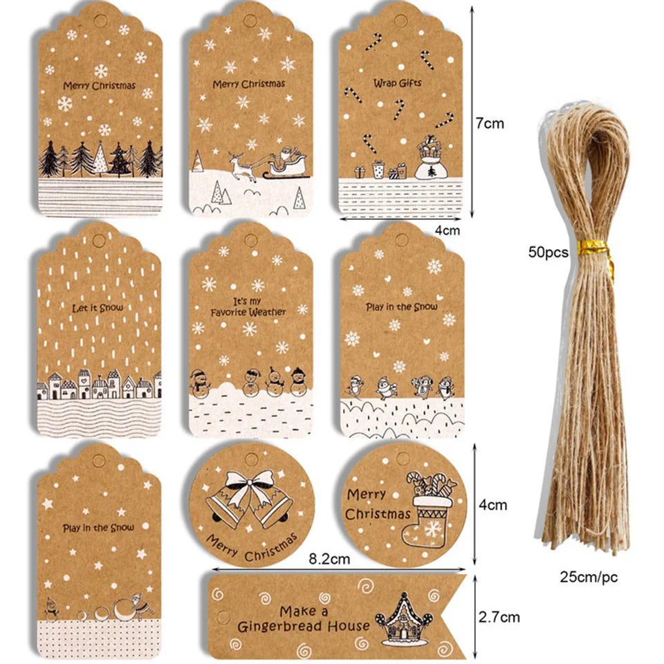 48 PCS Christmas Tree Tags for Gift Wrapping - Image 13
