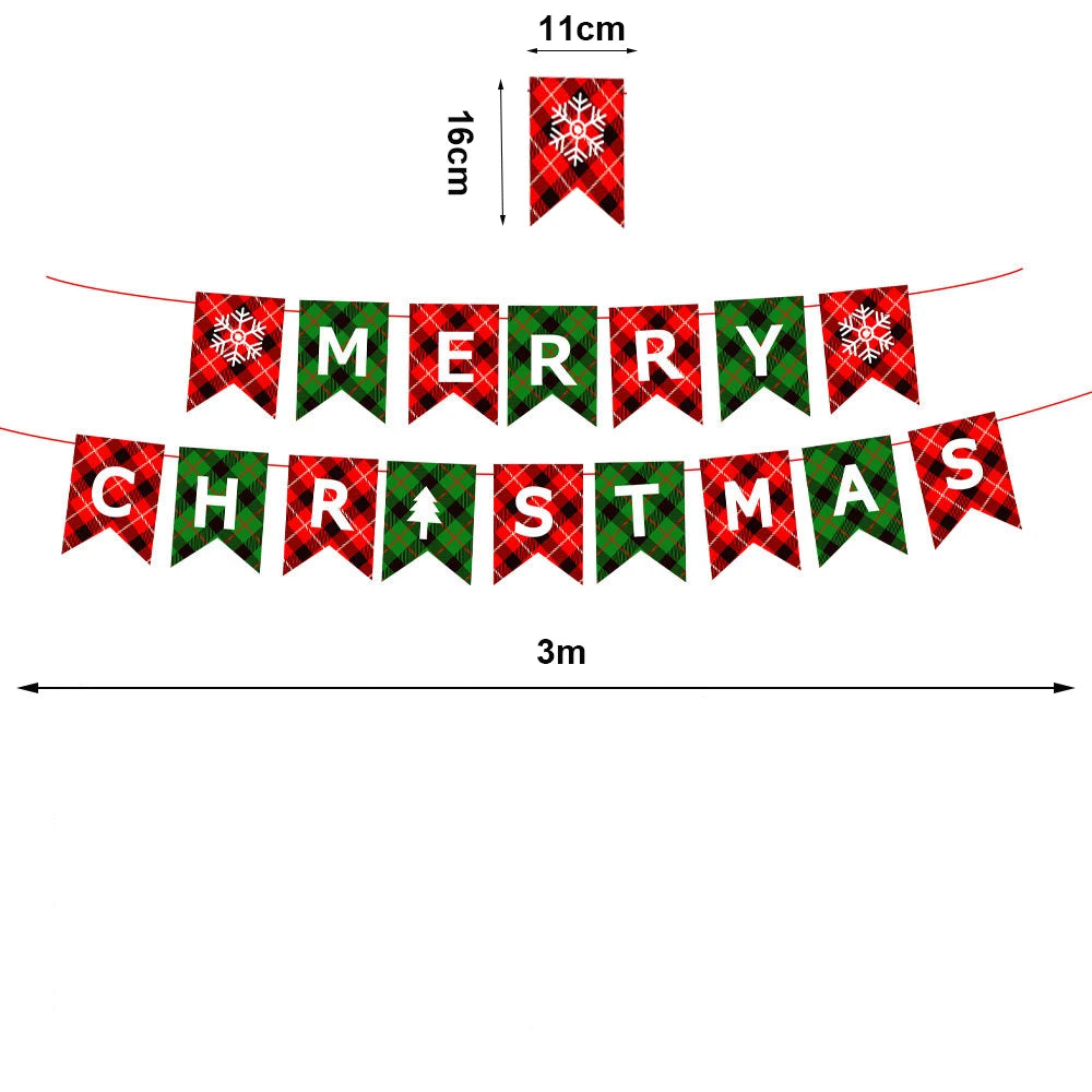 Festive Red & Green Merry Christmas Banner - Image 3