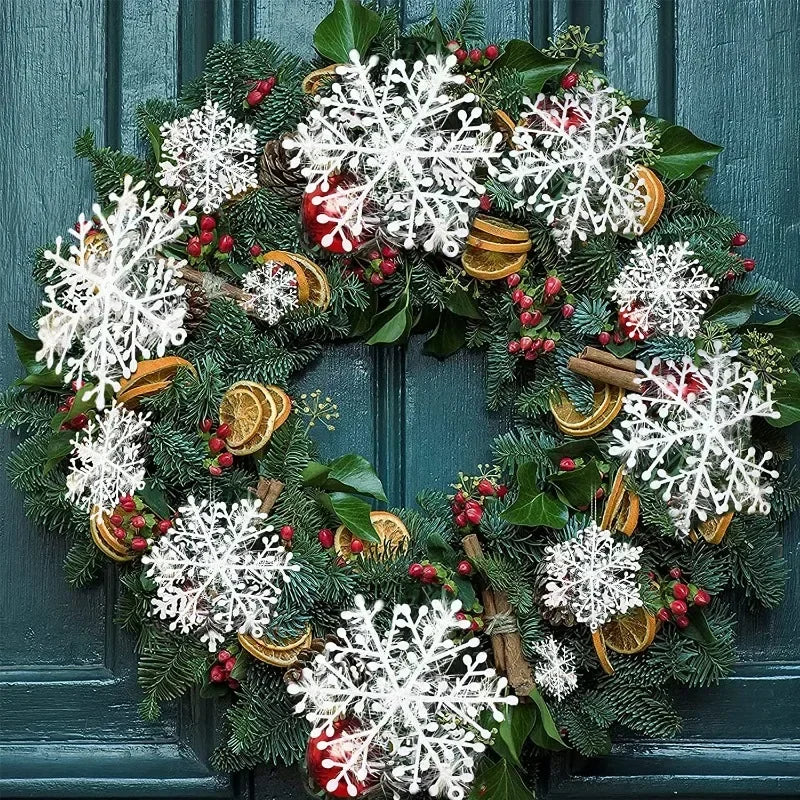 30Pcs White Glitter Snowflake Christmas Ornaments - Image 13