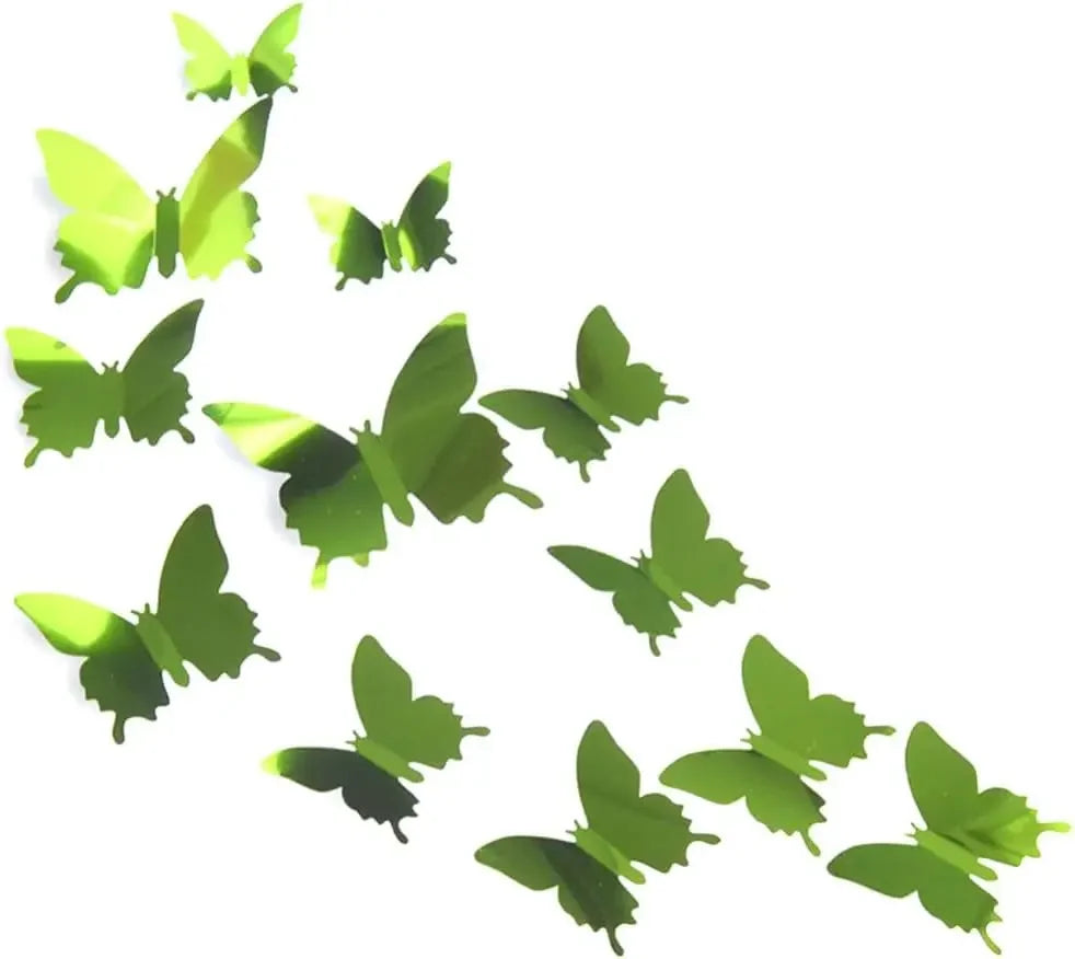 12PC 3D Butterfly Mirror Wall Stickers for Christmas Decor - Image 4