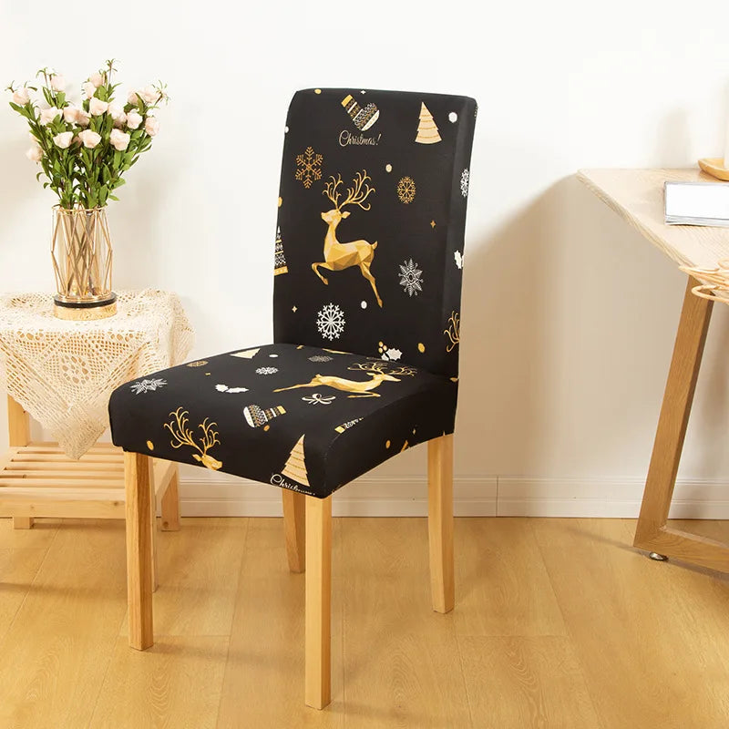 Festive Elastic Chair Covers for Christmas Gatherings - Image 6