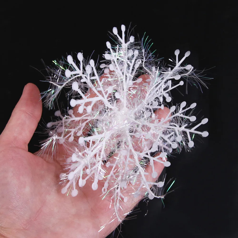 30pcs Festive White Snowflake Ornaments for Christmas - Image 2