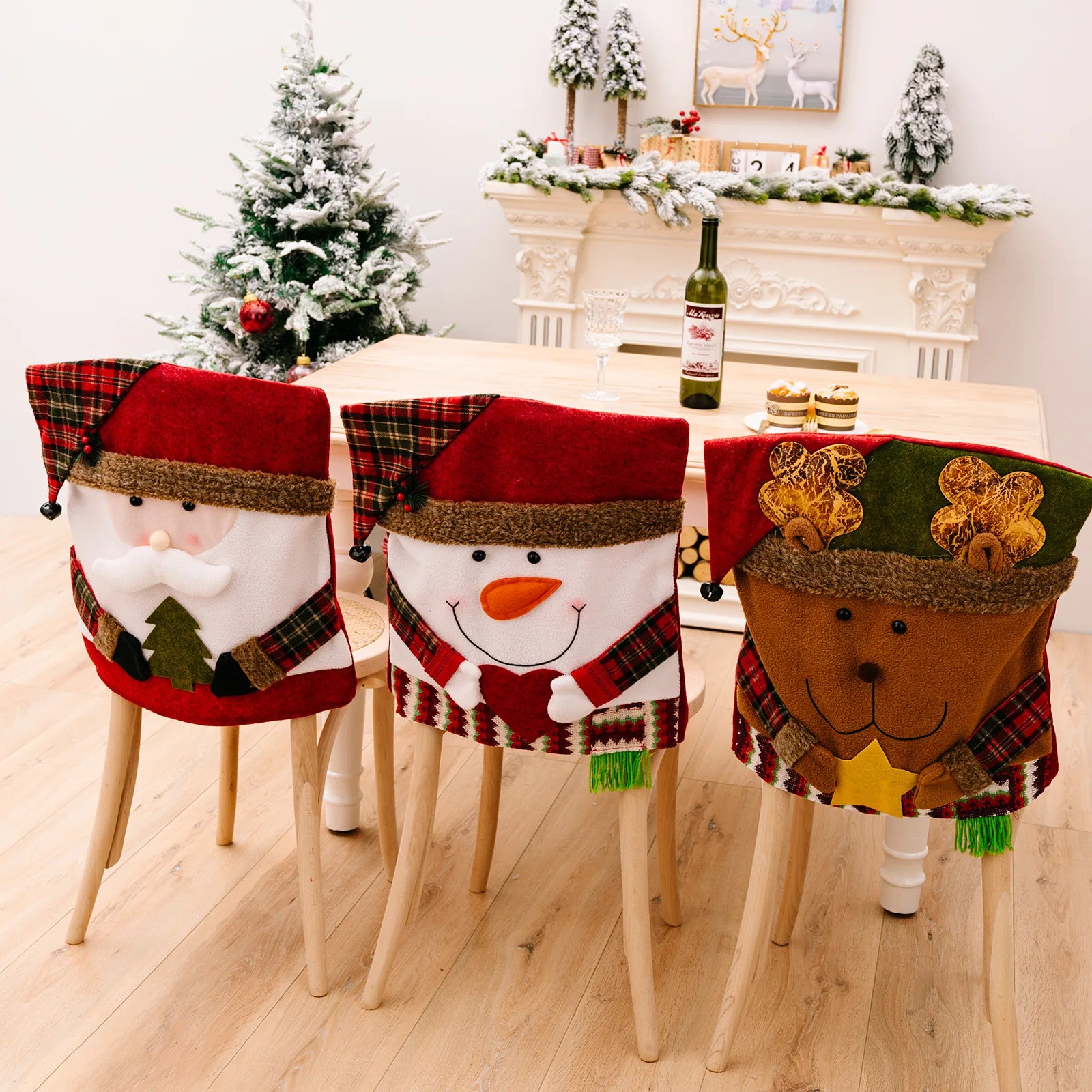 Festive Christmas Chair & Stool Decoration Set - Image 3