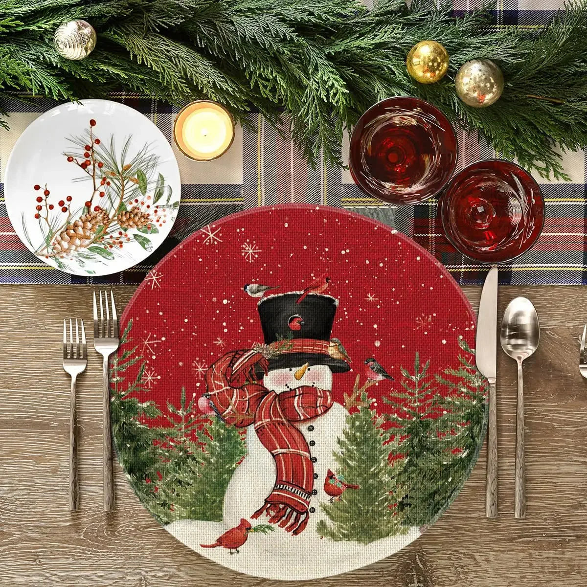 Charming Snowman & Cardinal Christmas Placemats - Image 28