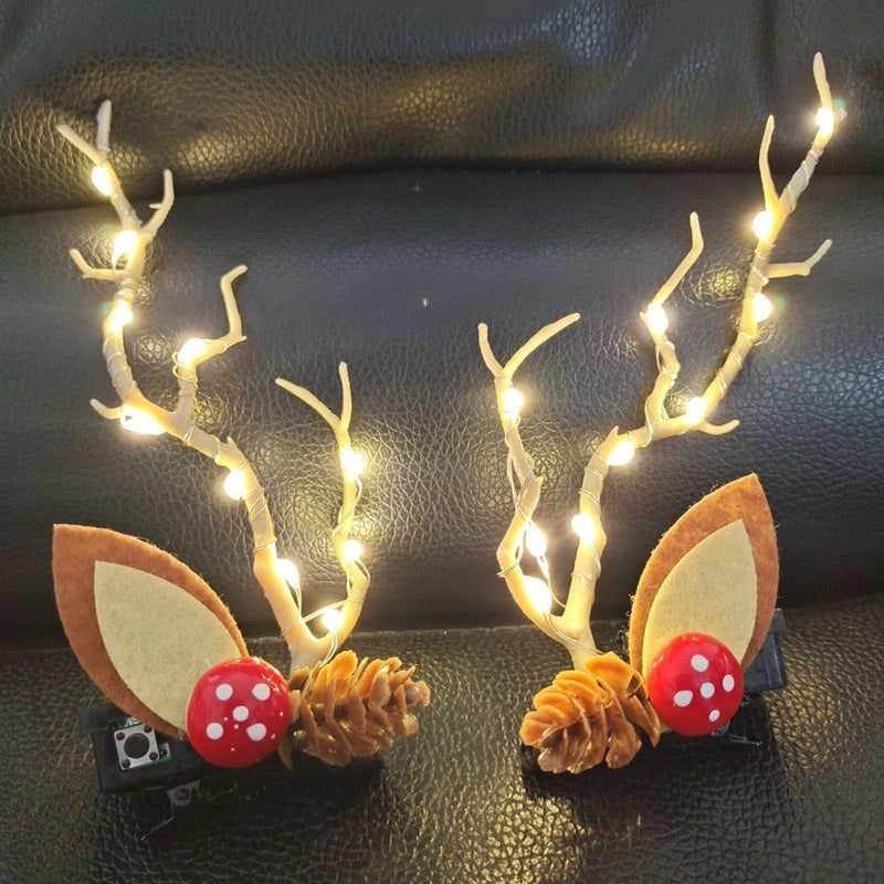 Glowing Christmas Antler Hair Clip for Festive Cheer - Image 7