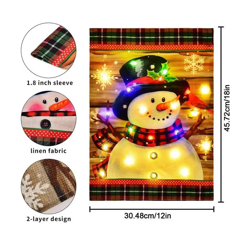 Christmas Owl Window Stickers & LED Snowman Decor - Image 7