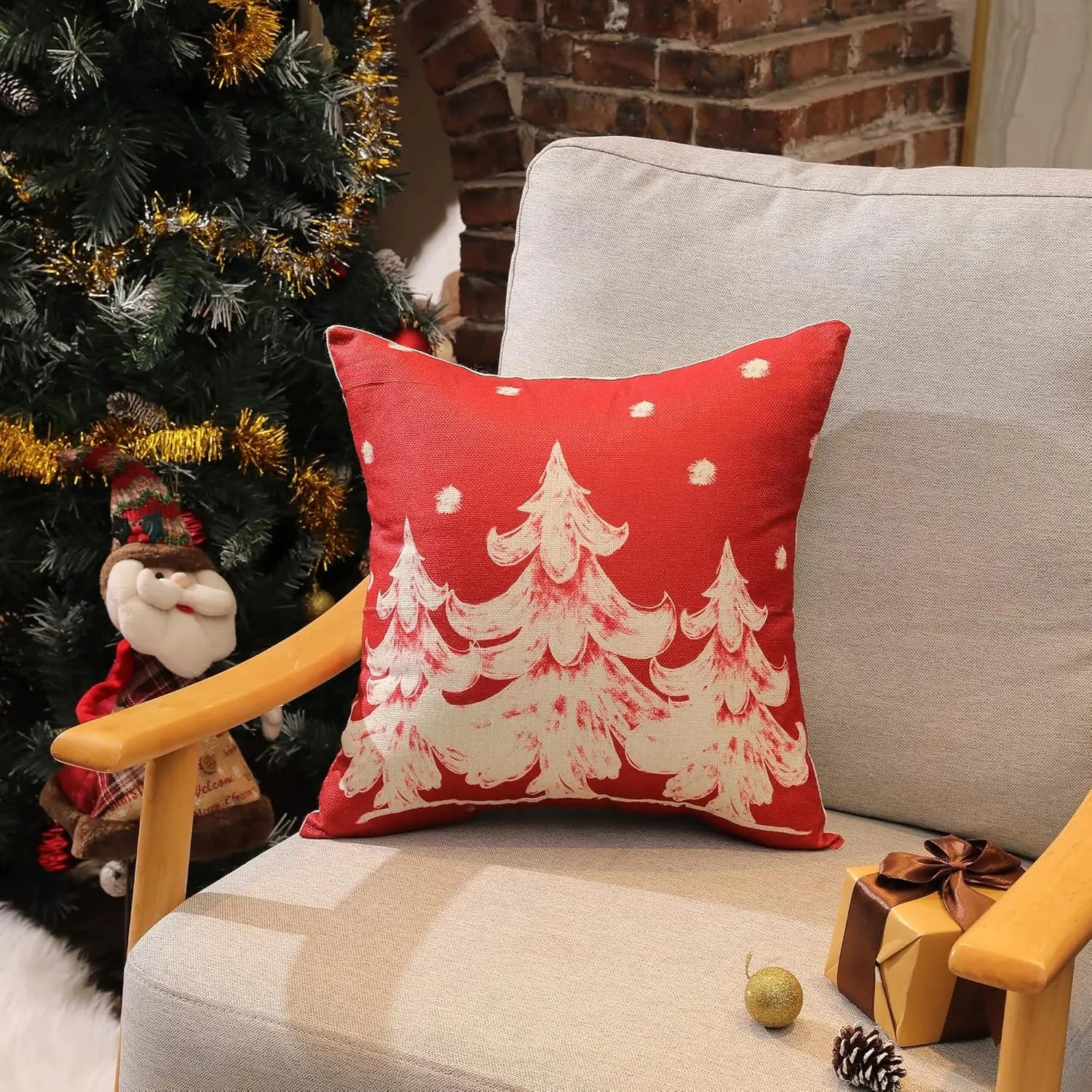 Charming Red Christmas Pillow Covers for Cozy Decor - Image 7