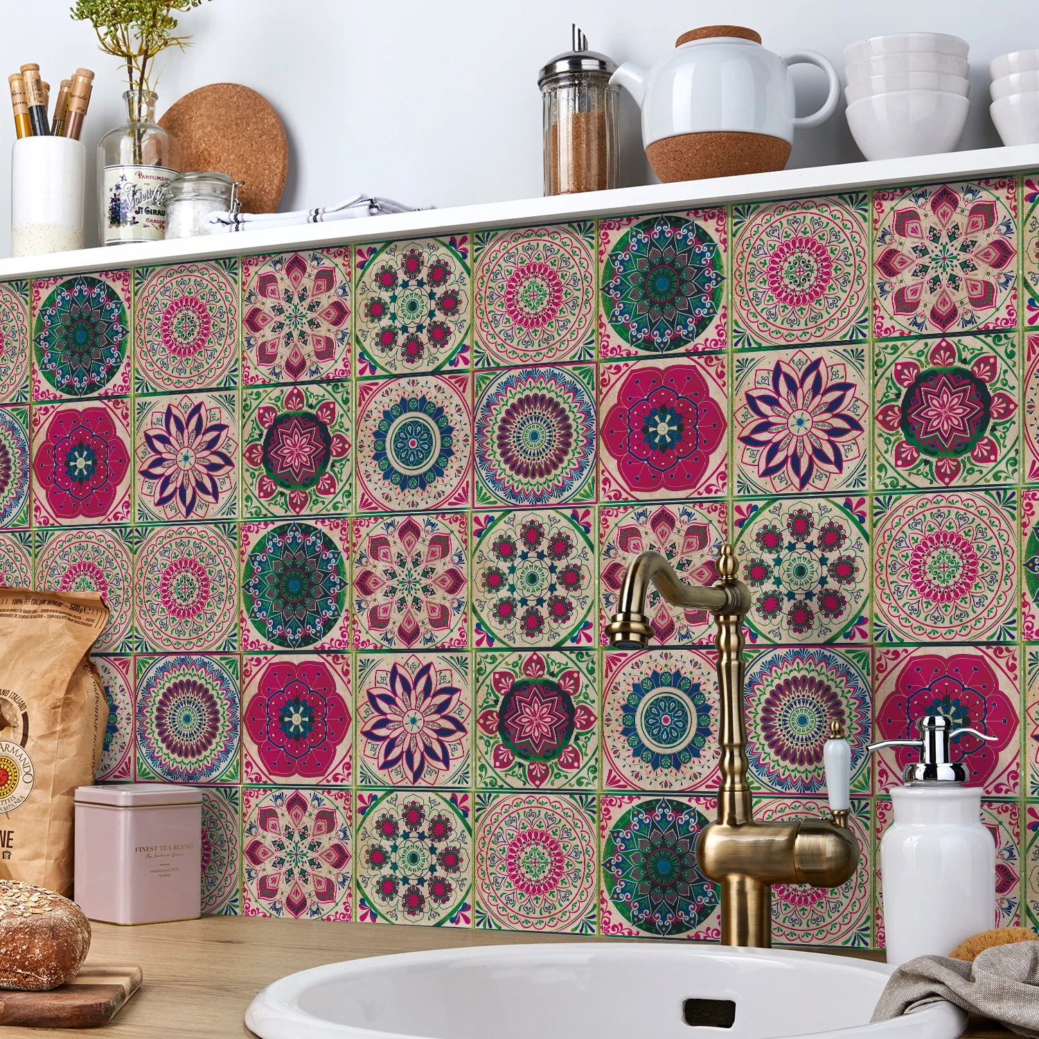 24 Retro Mandala Waterproof Wall Stickers for Christmas - Image 3