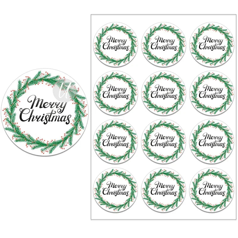 Festive Floral Christmas Stickers & Gift Seals - Image 10