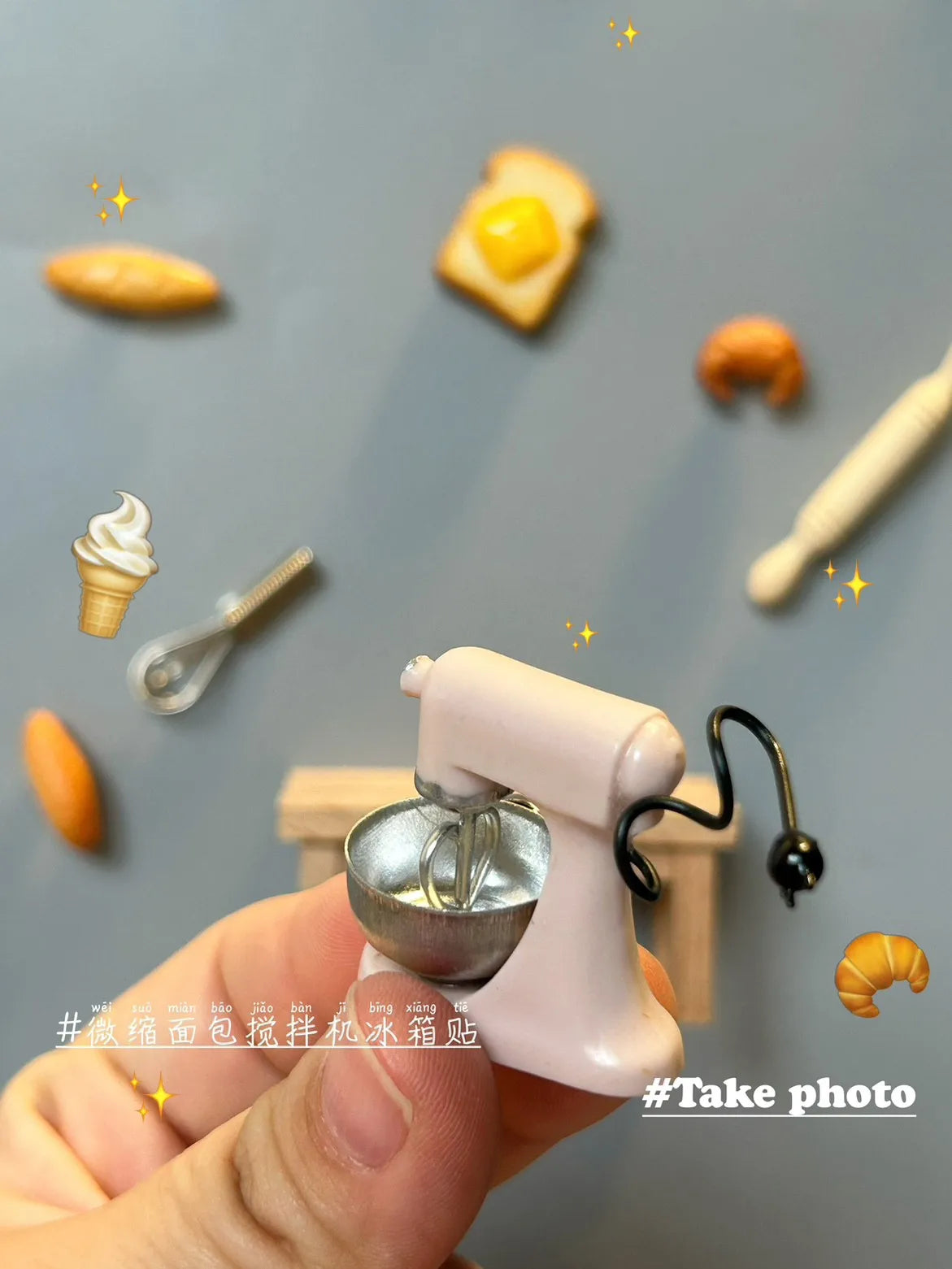 Festive 3D Mini Bread Mixer Refrigerator Magnet - Image 13