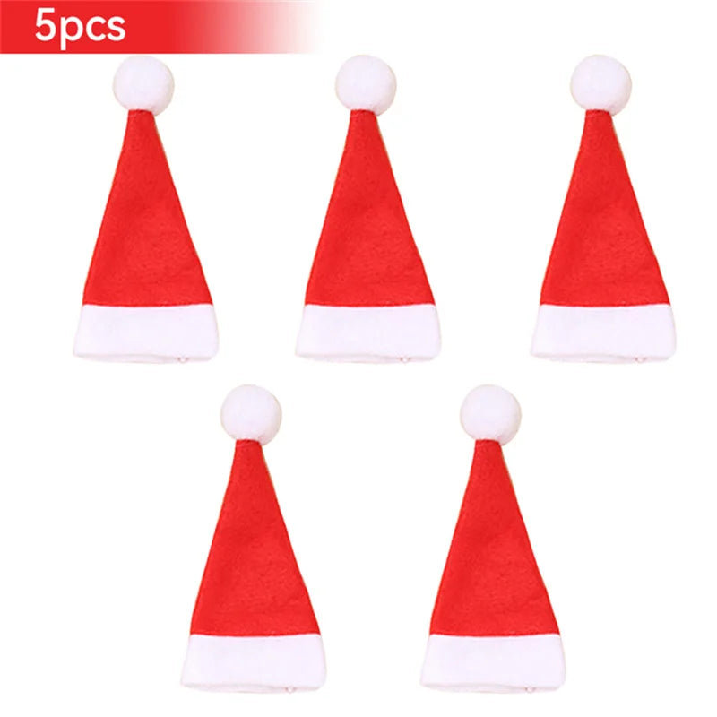 Festive Mini Santa Hat Bottle Covers for Christmas - Image 17