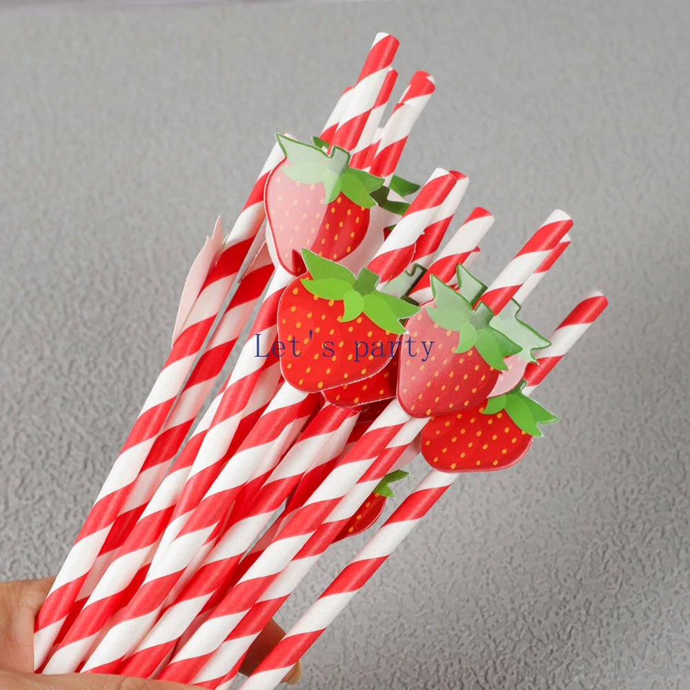 30Pcs Strawberry-Themed Disposable Straws for Festive Fun - Image 7