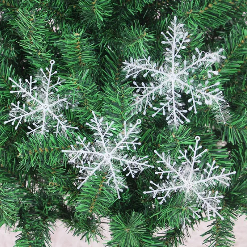 30pcs Festive White Snowflake Ornaments for Christmas - Image 5