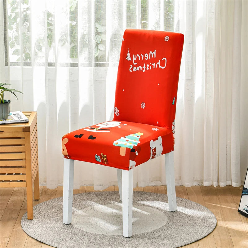 Festive Elastic Chair Covers for Christmas Gatherings - Image 15