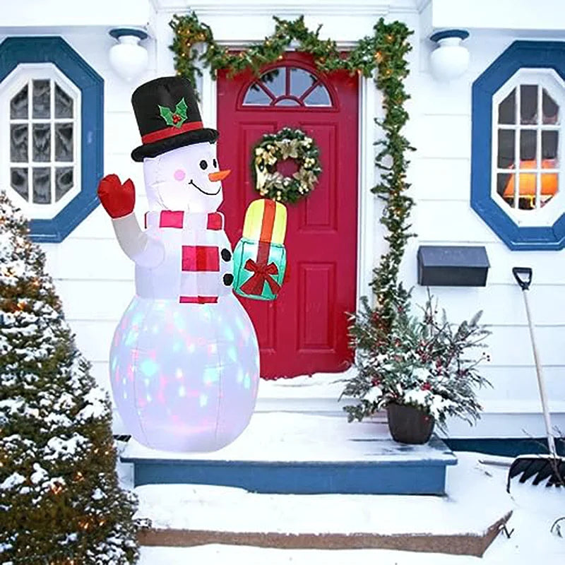 5FT Colorful LED Baseball Snowman Inflatable Decor - Image 11