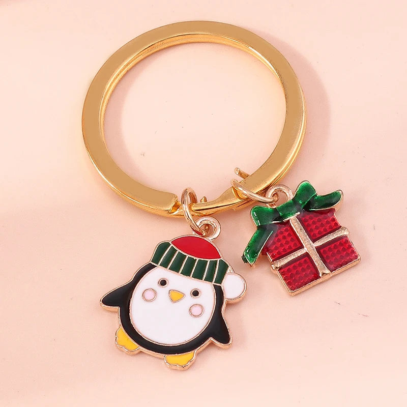 Charming Christmas Keychain: Santa & Snowman Duo - Image 8