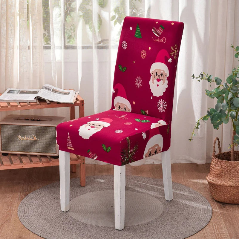 Festive Elastic Chair Covers for Christmas Gatherings - Image 2