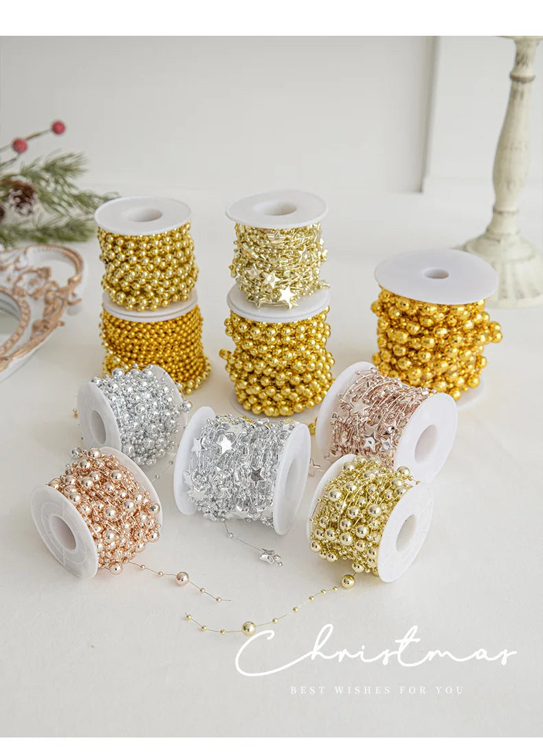 Elegant Gold Bead Chain for DIY Christmas Decor - Image 15