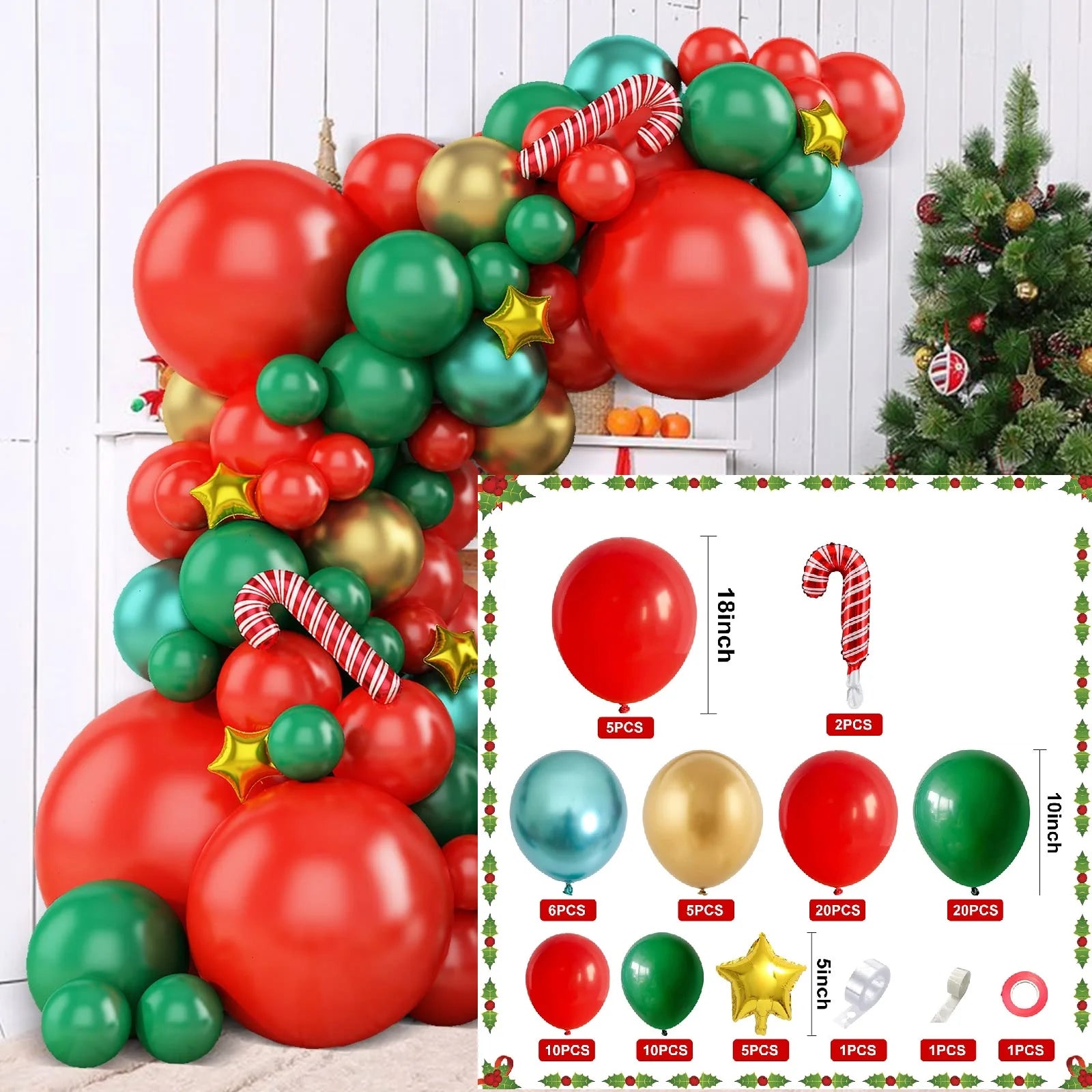 Festive Christmas Balloon Arch Kit - Santa & Gifts - Image 26