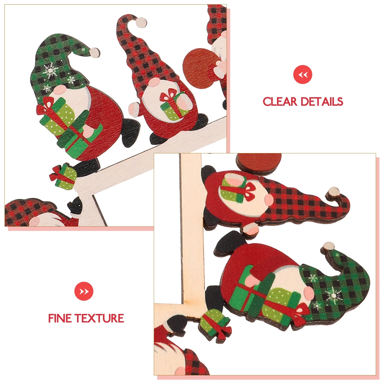 Festive Santa & Elk Wooden Door Frame Decor - Image 4