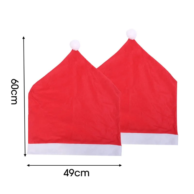 Festive Red Non-Woven Chair Covers for Christmas - Image 24