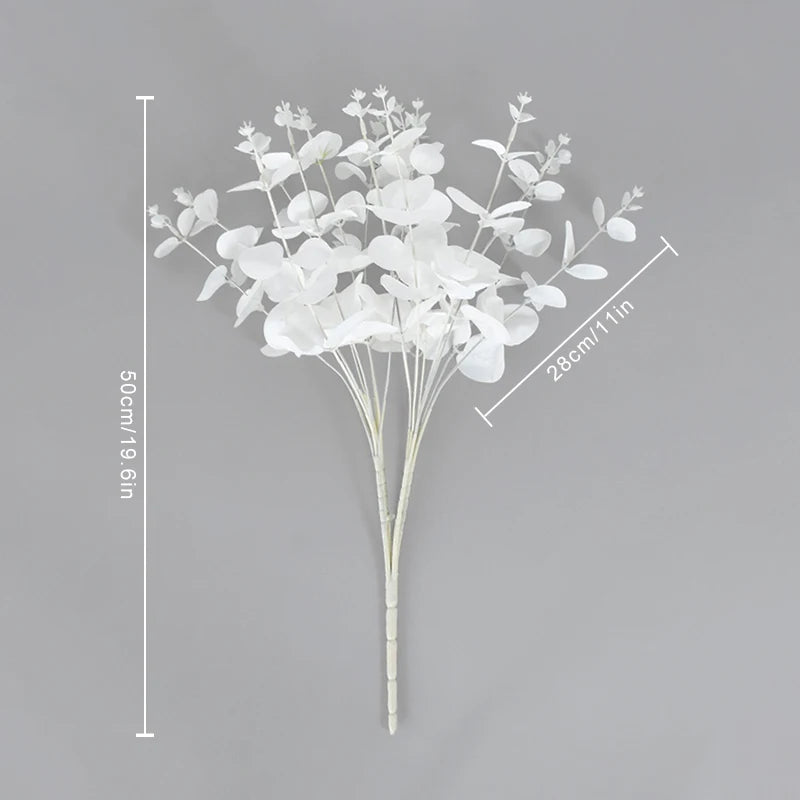 50cm White Eucalyptus Branches for Holiday Decor - Image 4