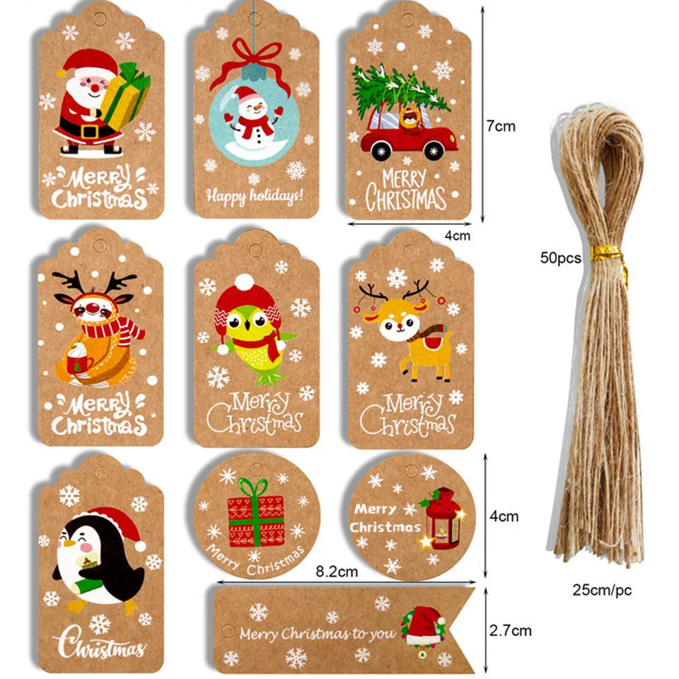 48 PCS Christmas Tree Tags for Gift Wrapping - Image 4