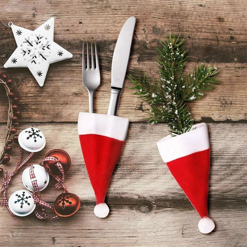 Festive Mini Santa Hat Bottle Covers for Christmas - Image 16