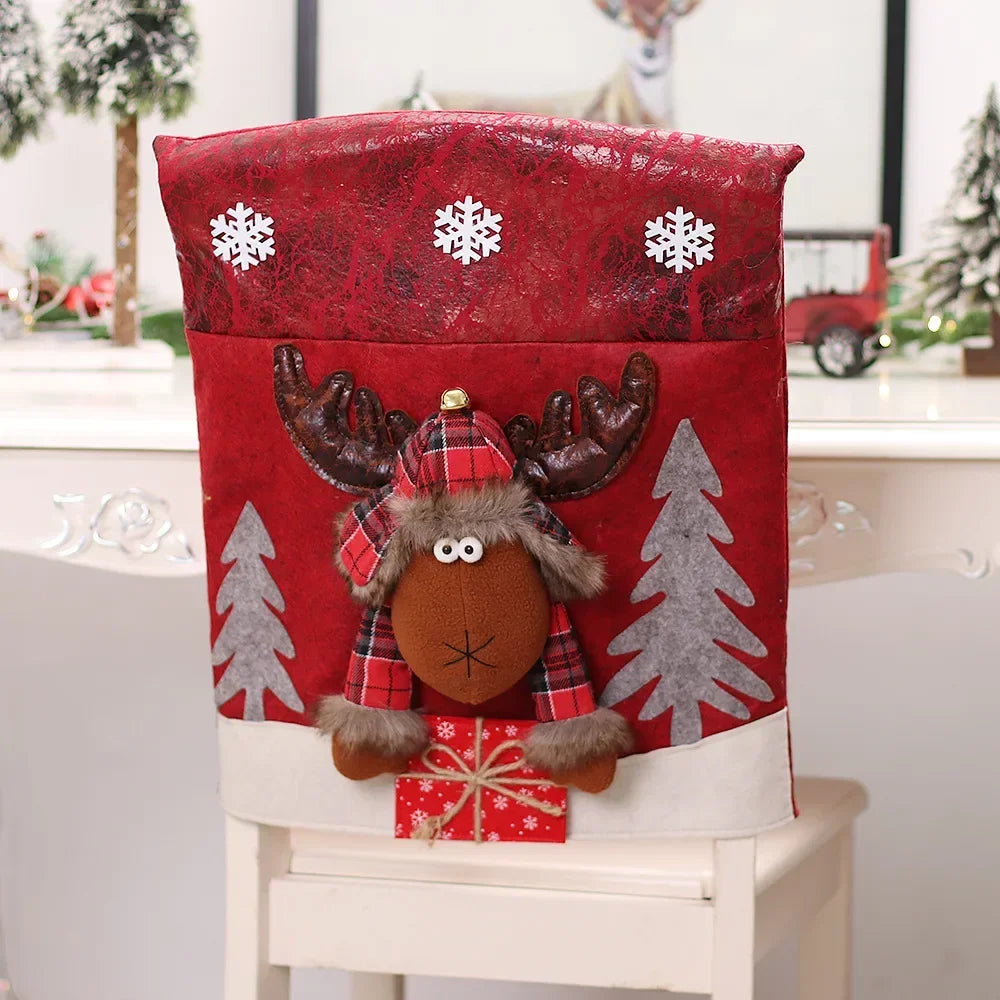 Festive 3D Cartoon Christmas Chair Covers - Image 6