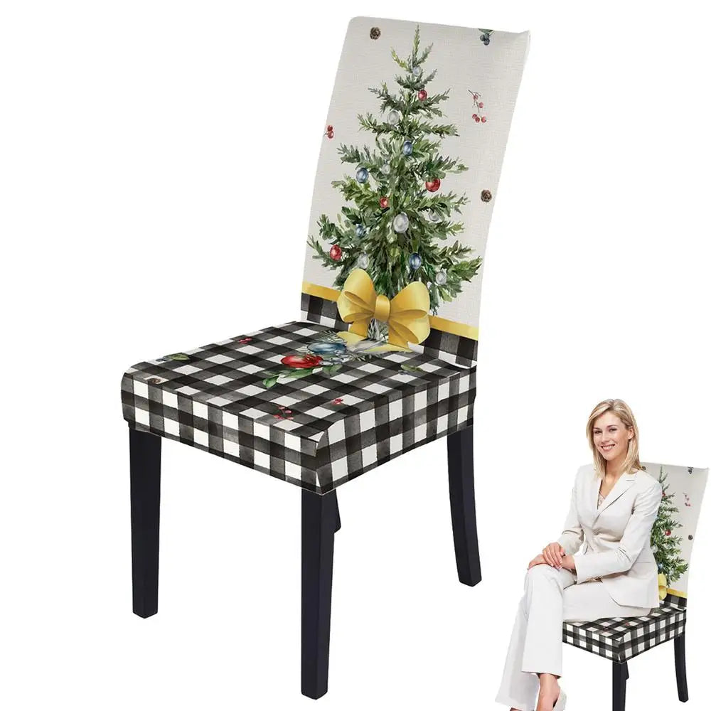 Festive Stretch Christmas Chair Covers for Dining - Image 11