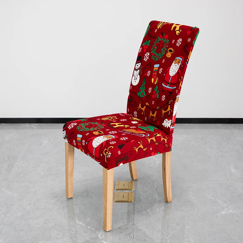 Festive Christmas Chair Covers with Santa & Snowman - Image 4